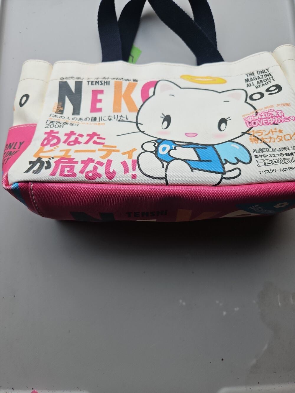 TENSHI NEKO ANGEL KITTY TENSHINEKO Tote Bag Mamo Purse Double Handle Bag